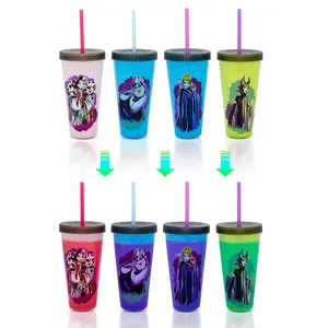 Disney Villains Color-Changing Plastic Tumblers | Set of 4