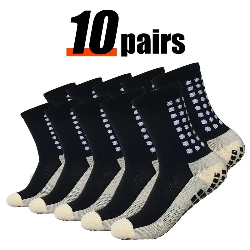 Lpxpass Unisex Mid-Calf Soccer Socks – 3/6/10 Pairs, Breathable Cushioned & Non-Slip for Football, Outdoor Matches, Fitness Training, and Multi-Sports Use