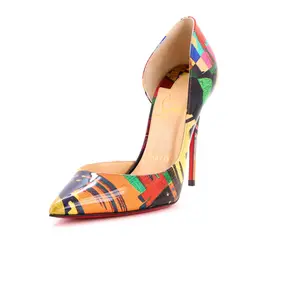 Pre-owned Christian Louboutin Women's Iriza Pumps Printed Patent 100 by Rebag