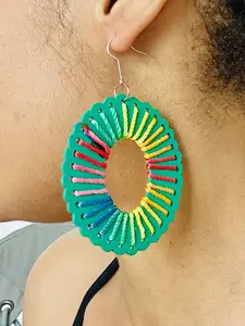 Josepha Wood Threaded Drop Earrings simple jewelry piece