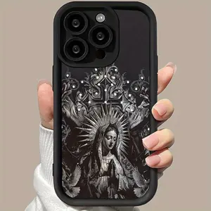 Virgin Mary Pattern Phone Cases For iPhone 17 Pro Max Plus Air 16 15 14 13 12 11 Anti-Scratch Drop Protective Back Cover