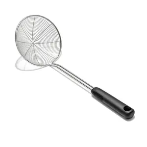 Stainless Steel Spider Scoop & Strain Skimmer, Black Basket Kitchen