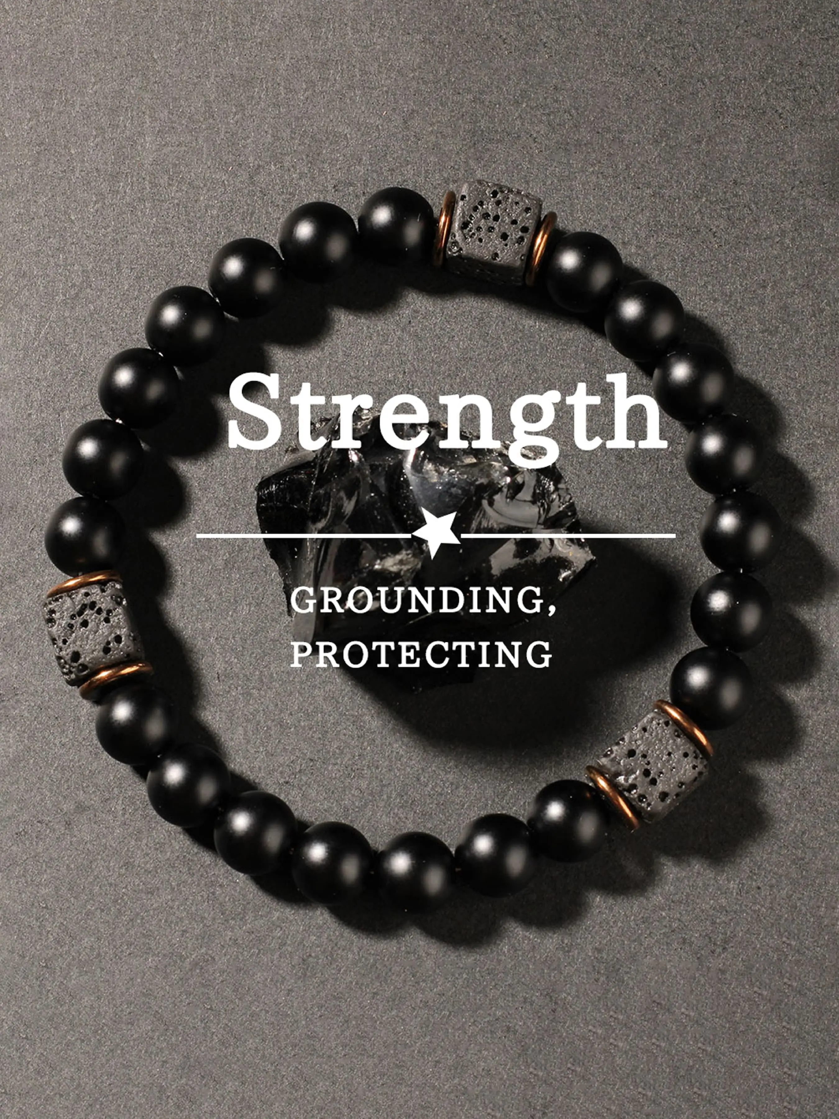 Handmade Volcanic Stone Beaded Bracelet, Unisex Fashion Accessory for All Seasons, Perfect Gift for Meditation & Energy Healing