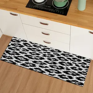 1PC Black and White Leopard Pattern Bathroom mats, anti-slip bathroom mats, soft and comfortable bathroom floor mats, bathroom decorations, kitchen carpets, suitable for laundry rooms, bedrooms, shower rooms, indoor mats etc