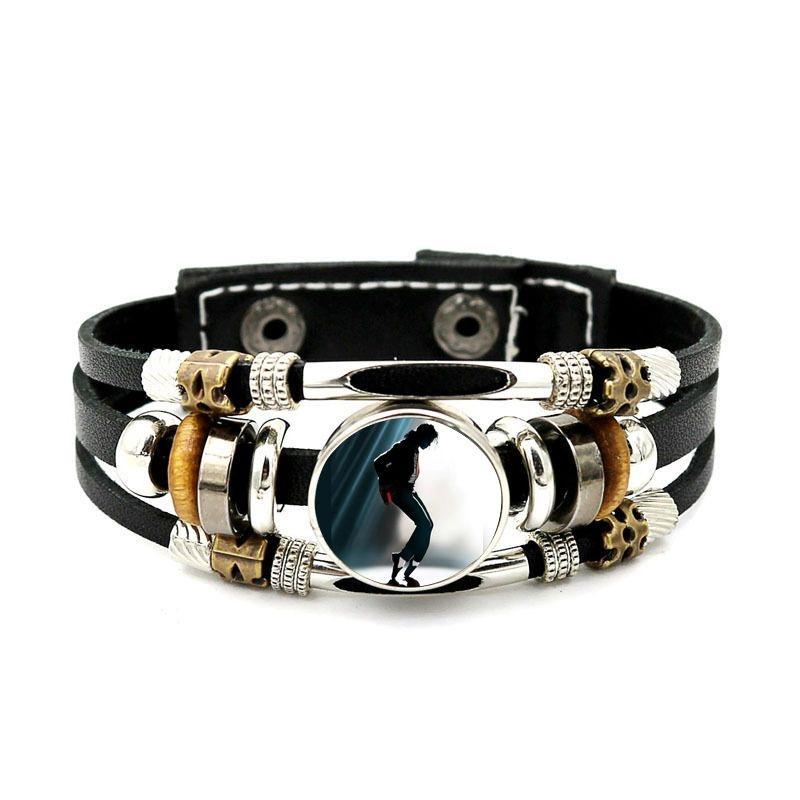 MJ Bracelet & Wristband Set for Boys Girls Stylish Jewelry Inspired by Iconic Artist Versatile Fun Accessory for Casual Outings Special Events