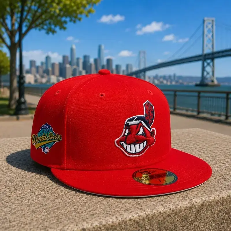 Cleveland Guardians New Era 59FIFTY Fitted Baseball Hat – Flat Brim Cap with Embroidered Team Logo for Men and Women