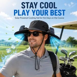 Solar-powered Fan Hat, Summer Outdoor Double Fan Sunshade Hat, Featuring Dual Modes Of Solar Power Supply And USB Charging, with A Super Large Wide Brim for Lightweight And Breathable Comfort, Suitable for Fishing, Camping