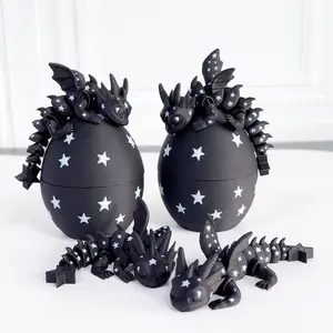 Cute Galaxy Dragon + Egg Model, Plastic Desktop Decoration Sculpture, Statues, Decorative Figurines, Unisex Table Ornament, Festival Gift, 3D Printed