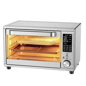 Air Fryer Toaster Oven Combo Extra Large – 29.6QT Countertop Oven with Smart Probe, 12-in-1 Stainless Steel, Air Fry, Toast, Grill, Pizza, Dehydrate, 7 Accessories