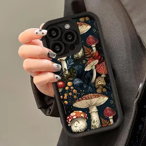 TPU Phone Case with a Mushroom Forest Design Case for iPhone 17 Air 16 15 14 Pro Max 13 12 11 XR XS Plus Shockproof Full Camera Protection Durable slim Silicone Cover