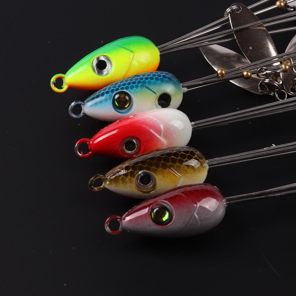7pcs 5 Arms Alabama Umbrella Rig Fishing Ultralight Tripod Bass Lures Bait Kit Junior Ultralight Willow Blade Multi-Lure Rig