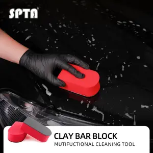 SPTA Synthetic Clay Bar Block,Fine Grade Synthetic Clay Bar Sponge for Car Detailing, Car Beauty Magic Mud for Restores Brilliance to Car Paint,Chrome,Glass and Smooth Plastics