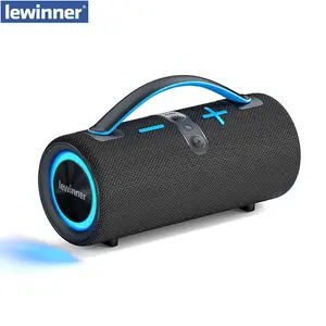 Lewinner Portable Wireless Speaker, bathroom waterproof Outdoor Wireless Speakers with 60W Loud Stereo Sound, Deep Bass, RGB Lights, Dual Pairing, 20Hours Playtime for Home/Outdoor/Party/Beach, Gift Ideas