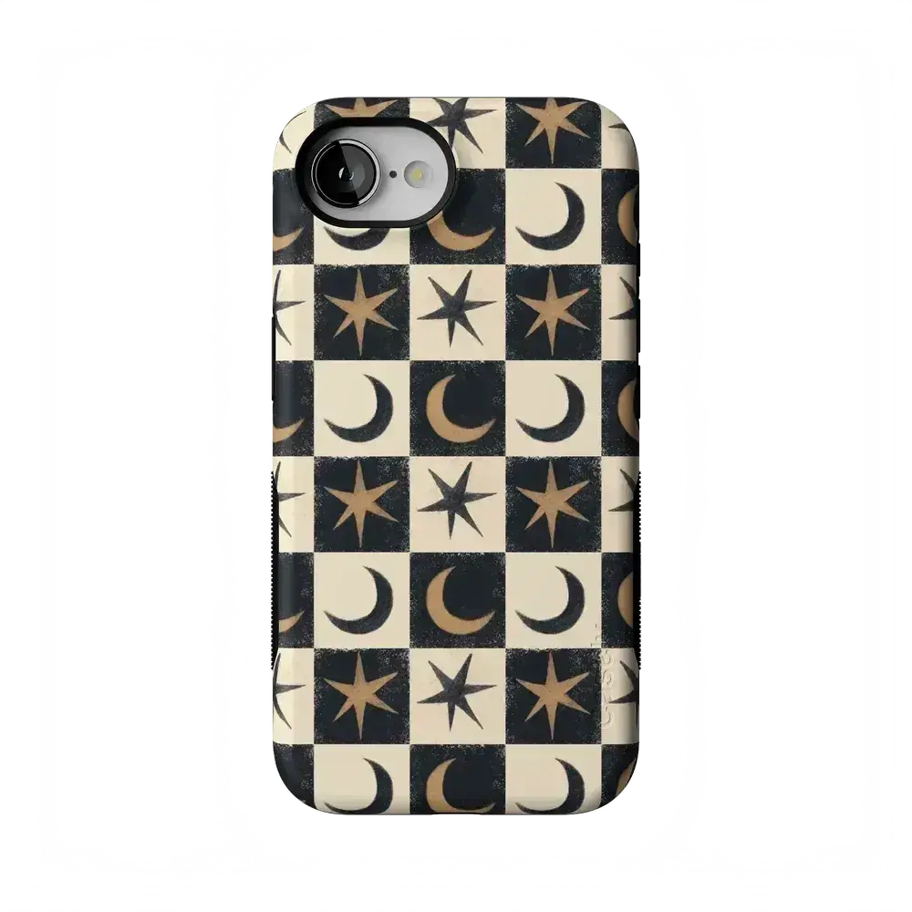 Casely iPhone 16e Case | Mystic Moonstar | Black Celestial | Bold Protective Design | Compatible with MagSafe
