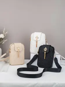 Women's Solid Color Quilted Crossbody Purses, Fashionable PU Leather Shoulder Bag for Daily Used, Casual Trendy Versatile High-quality Daily Commuting Bag, Elegant Shoulder Bag