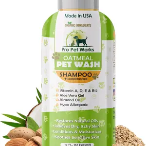 Pro Pet Works Dog Shampoo Plus Conditioner-Soap Free Organic Natural Blend For Dandruff Allergies & Sensitive Itchy Skin-
