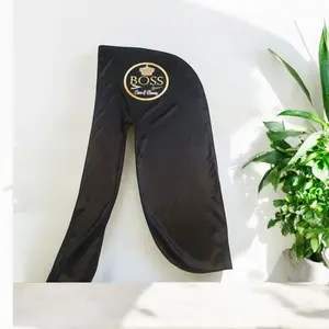 Premium Silk Durag - Black, Premium Quality, Moisture-Protected, Stylish Hair Accessory, Ideal for TikTok Shopping