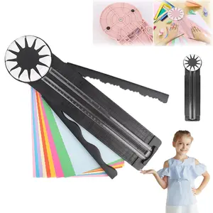 12 in 1 Edge Cutter, Rolling Paper Cutter with 12 Cutting Types, Multifunctional Paper Cutter Machine with Measurements for Scrapbooking (BLK)