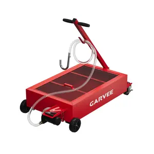 Garvee 20-Gallon Low-Profile Oil Pan with Electric Pump, 6.5-Foot Hose, and Lockable Casters - Leak-Proof, Rust-Resistant, and Ideal for Cars, SUVs, Trucks, Motorcycles, and ATVs - Red