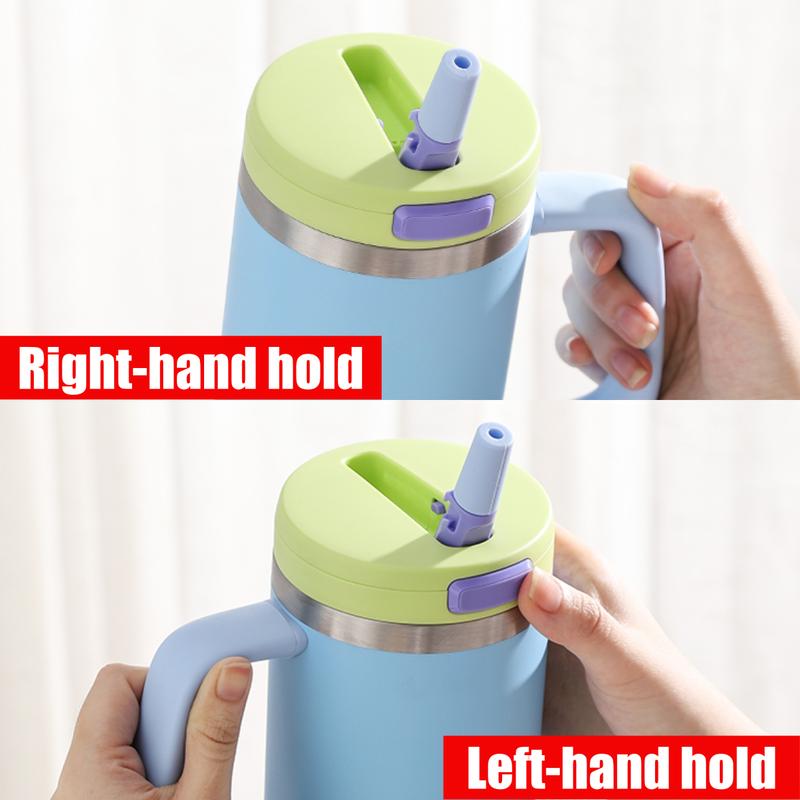 40 oz Stainless Steel Tumbler with Insulated Vacuum Cup - Flip Straw Mug with Leak-Proof Lid, Handle. One-Click Drinking Water Bottle, Car-Friendly for All Day Hot & Cold, 2026 NewYear Gifts