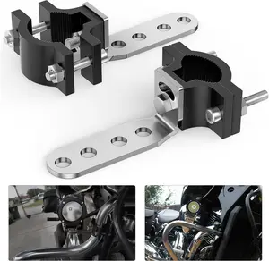 Nilight Motorcycle Light Bar Tube Clamp Bracket Fit from 0.7 to 1.2Inch Round Tubes Mounting Brackets Offroad LED Light Pods Front Fork Lights Roof Rack Bumper ATV UTV