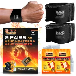 Hand Heaters Wristbands - Up to 8 Hours Long-Lasting Warmth with Hand Warmers for Instant Comfort, 2 Pair with 4 Disposable Hand Warmers