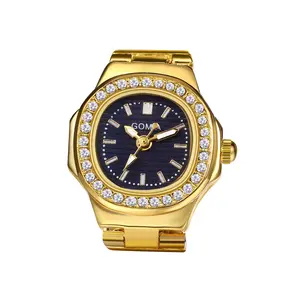 OIDEA Unisex Mini Finger Ring Watch - Rhinestone Accent, Adjustable Removable Band, Accurate Time Analog Quartz Watch, Quirky Fashion Jewelry Accessory, Quirky Jewelry