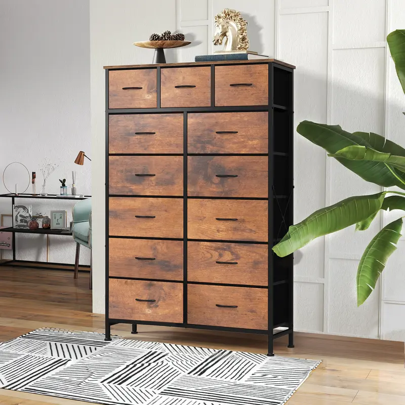 dresser top organizer Allurez Wooden Dresser Top Valet Tray, Catch All w/ Burlwood Walnut Finish