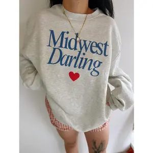 Midwest Darling Crewneck, trendy preppy aesthetic vintage inspired graphic sweatshirt, Everyday Wear, No Fuss Style, Everyday