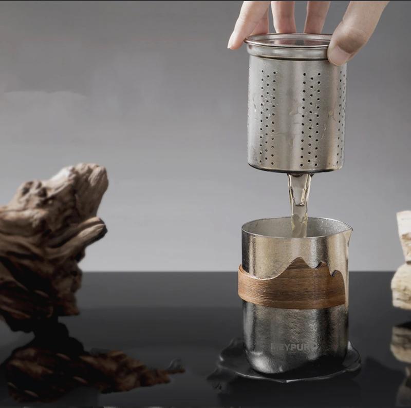 Titanium Portable Tea Set Super Light Weight High Tech Material