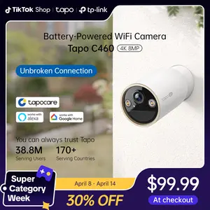 TP-Link & Tapo C460 |4K 8MP Outdoor Security Camera | Free AI Person/Vehicle Detection, Starlight Color Night Vision,  Wireless MagCam, Alexa & Google Compatible