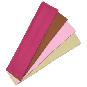 4 Pcs Sports Headbands for Women Non Slip Elastic Hair Bands Soft Fabric Hair Wraps for Workout Yoga Running and Daily Sports Brown Flesh Rose Red Light Pink