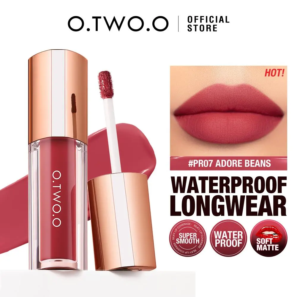 O.TWO.O Lipstick Lip Tint Matte 24H Stay Color-Locking Ultra-Lasting  Waterproof Transfer-Proof Glossy Satin Lip Glaze Makeup