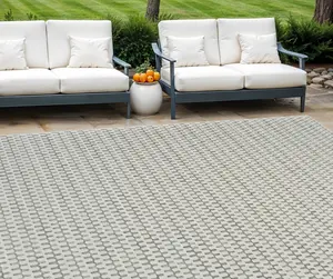 HomeRoots 558819 8x10 ft. Geometric Distressed Rectangular Area Rugs, Cream & Beige, Indoor & Outdoor Use