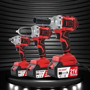 JSD-HOPE Brushless Electric Wrench, HighTorque Rechargeable Wrench, lmpact ElectricWrench, Wrench Socket, Complete Set for AutoRepair