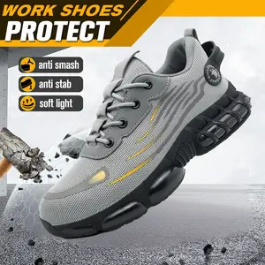 Men’s Steel Toe Work Sneakers with Anti-Slip EVA Sole & Breathable Mesh