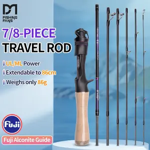 Fishingfans Fuji Alconite Guide, Rattle Reel Seat, Ultra-Short Portable Design, Ul Ml Hardness Travel Fishing Rod, 5/7/8 Sections, Fishing Gear