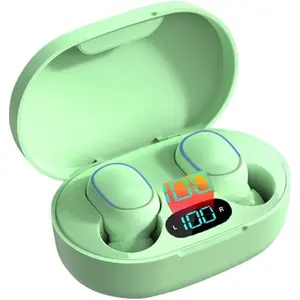 Waterproof Bluetooth Headphone Wireless Earbuds – Bluetooth 5.0 Earbud Wireless Headphone with Microphone, Touch Controls, Noise Cancelling, 3D Stereo Bass & Smart LCD Charging Case (Green)