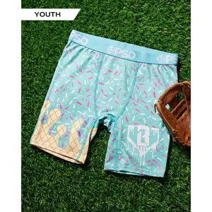 PSD Youth Boys Baseball Lifestyle 101 Ice Cream Boxer Brief - Soft, Breathable and Comfortable Stretch Underwear