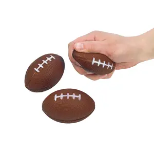 3 1/2" Realistic Football Brown and White Stress Balls - 12 Pc.