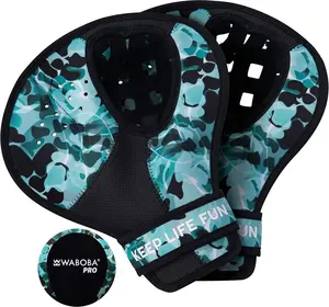 Waboba Catch Water Gloves Pro Water Bouncing Ball Set - for Beach Games & Swimming Pool Toys – 2 Baseball Style Mitts for Catching Water Balls – One Size Ambidextrous Design, Black