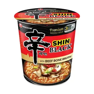 NONGSHIM Shin Ramyun Korean Instant Noodles Black Cup - Spicy Kimchi Flavor, 101g - K-Pop AEspa Official Merch