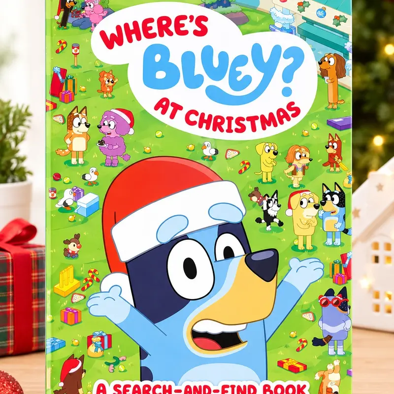Where's Bluey? Christmas Cartoon Animal Illustrated Search-and-Find Book for Merry Christmas Family Activities