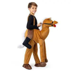 Ride-A-Horse Costume For Kids | Hilarious Plush Horse Rider Outfit with Adjustable Suspenders – For Halloween Dress Up, Cosplay, Birthday & Theme Party Fun - Gift For Horse Lover