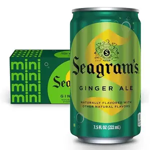 Seagrams Ginger Ale Soda Soft Drinks, 7.5 fl oz, 10 Pack