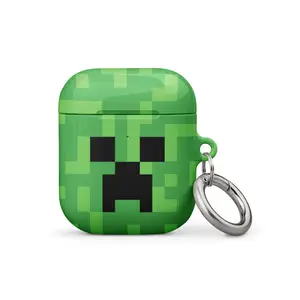 Minecraft Creeper Big Face All-Over Print Case Cover for Airpods | Apple AirPods Generation 1 2 3 Pro