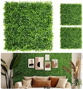 1/4/10pcs Grass Wall Panels Artificial Boxwood Grass Greenery Backdrop Wall Topiary Hedge Plant Thickened UV Protected Privacy Screen Decor For Outdoor Indoor Garden Backyard, Valentine Day, Gift
