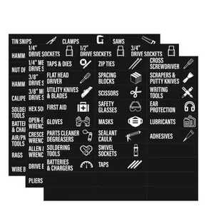 90 toolbox label stickers: 2.8x0.79 toolbox drawer labelstickers, workshop and garage tool cart stickers, machinerepair and DIY tool storage labels