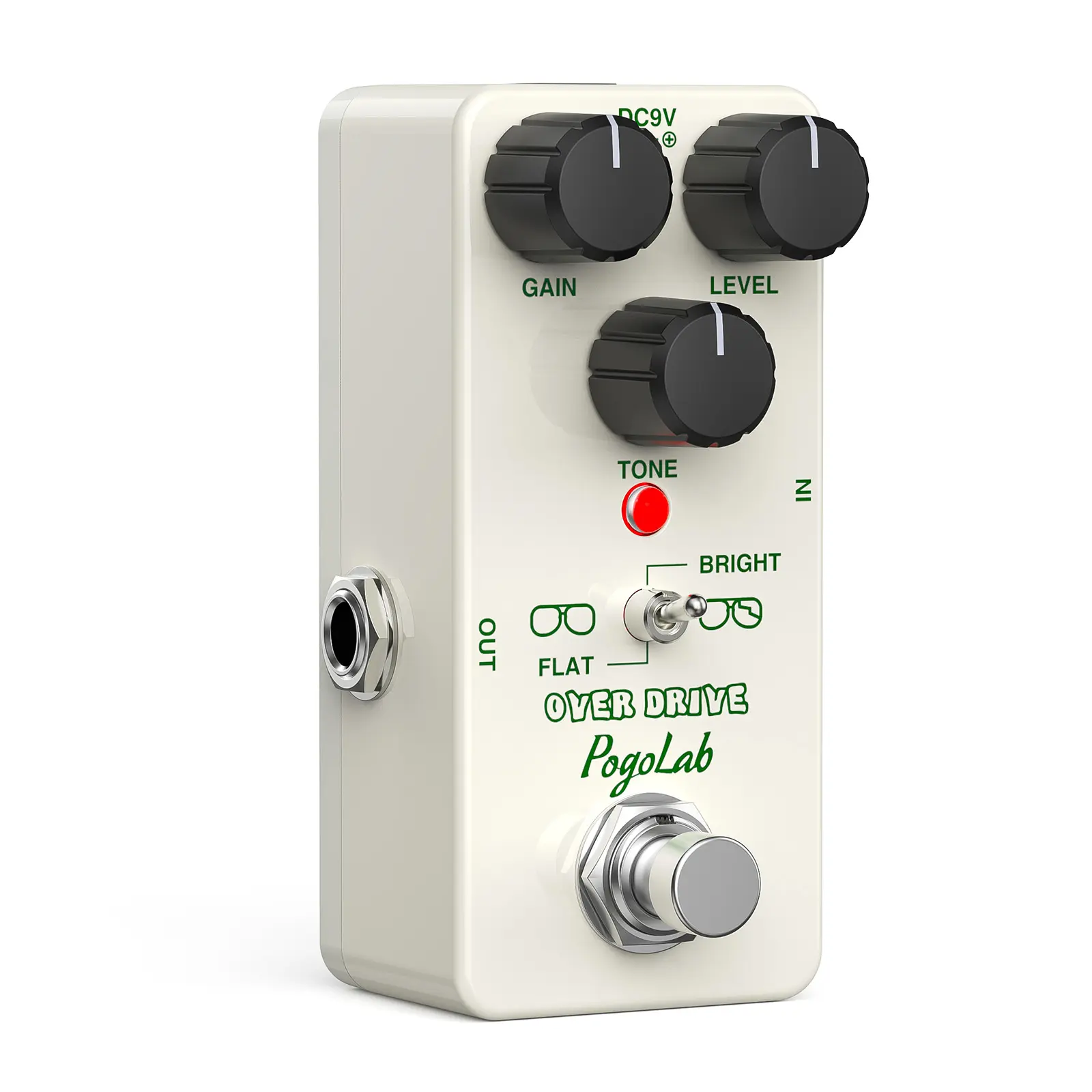 POGOLAB  Mini Overdrive Guitar Effect Pedal, True Bypass Pedal with Two Effects Bright and Flat, for Electric Guitar, Mother's Day Father's Day Music Lovers Boys Girls Friends Gift