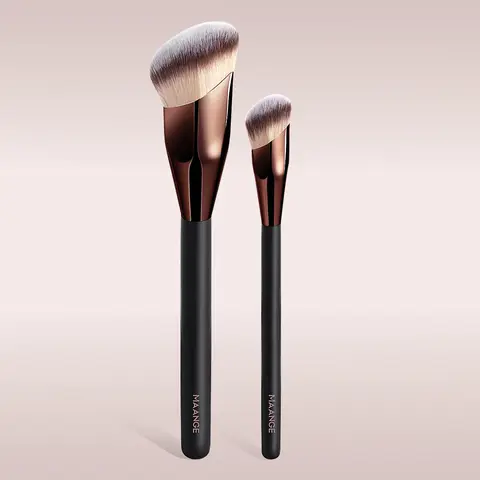 MAANGE Professional Facial Brush Set, Face Makeup Brushes, 2 Counts Foundation Brush & Concealer Brush, Makeup Tools with Soft Fiber for Easy Carrying, Suitable for Travel